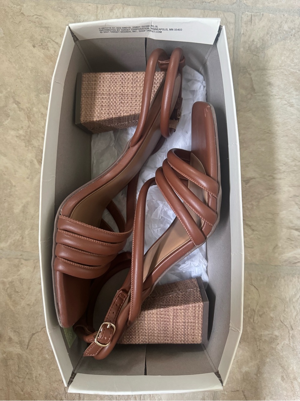 a new day Brown Strappy Block Heel Sandals - Picture 4 of 5